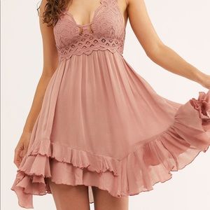 NWT Free People FP One Adella slip dress in rose